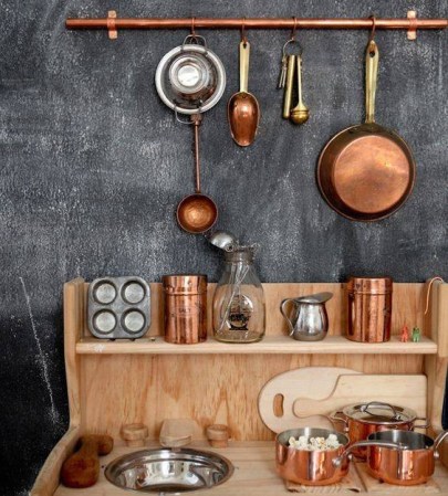 kid kitchens kid kitchen with copper cookware