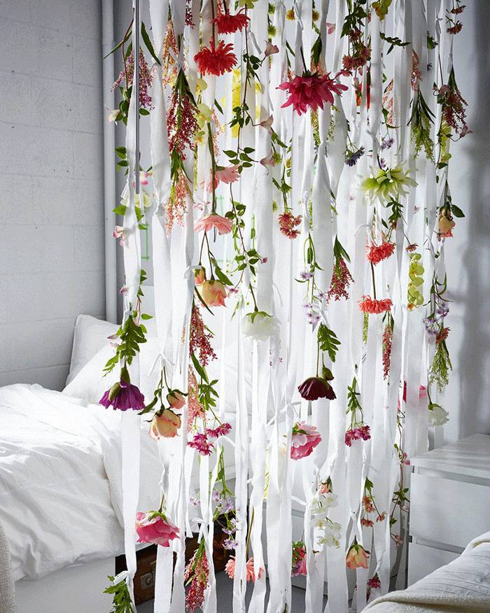 college dorm hacks floral room divider