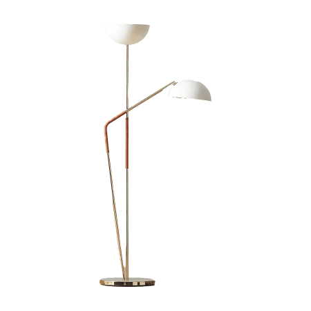  CHAMPAGNE BRASS DOUBLE FLOOR LAMP