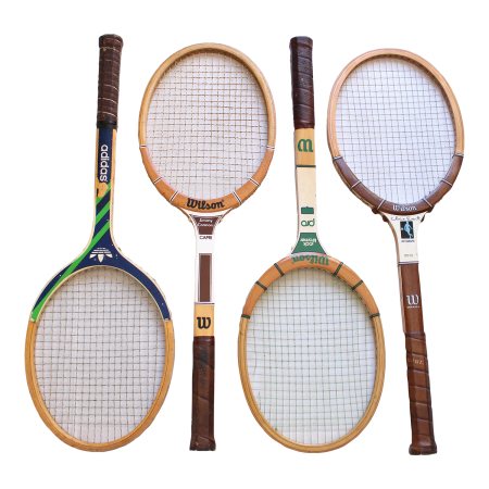  Mid-Century Tennis Racquets - Set of Four