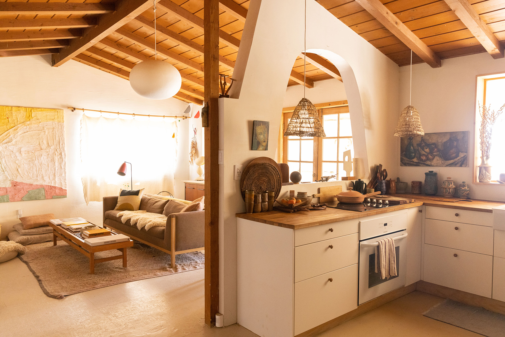 kitchen with cut out window