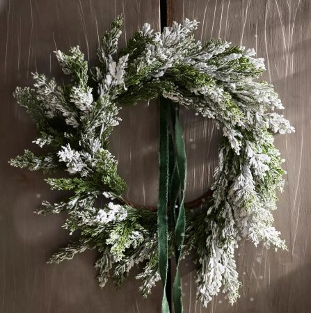  faux snow-dusted evergreen wreath