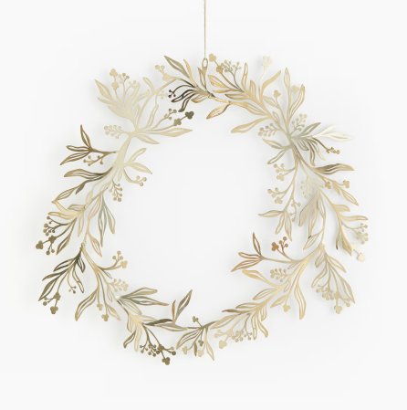  gold metal mistletoe wreath