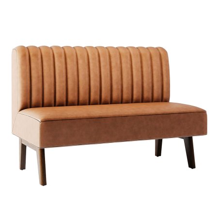  Leather tufted banquette