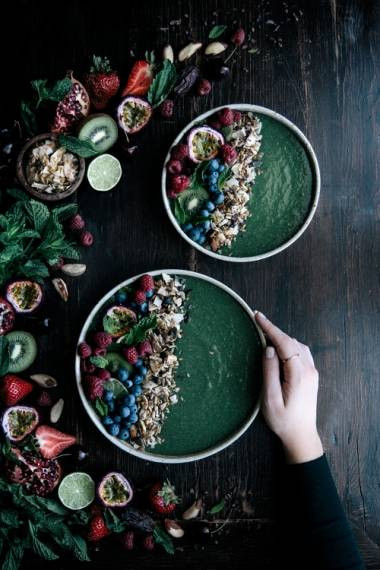 host a brunch  green smoothie bowls