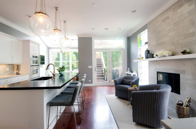 Gray and White Kitchen