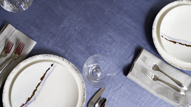 Blue Table Setting