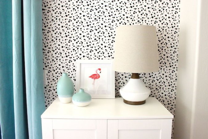 diy dalmatian fabric wallpaper