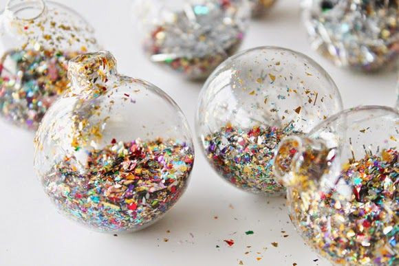 diy festive glitter dust ornaments