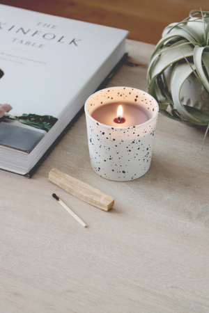 DIY speckled candle votive