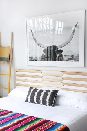 here’s how to DIY a geometric headboard