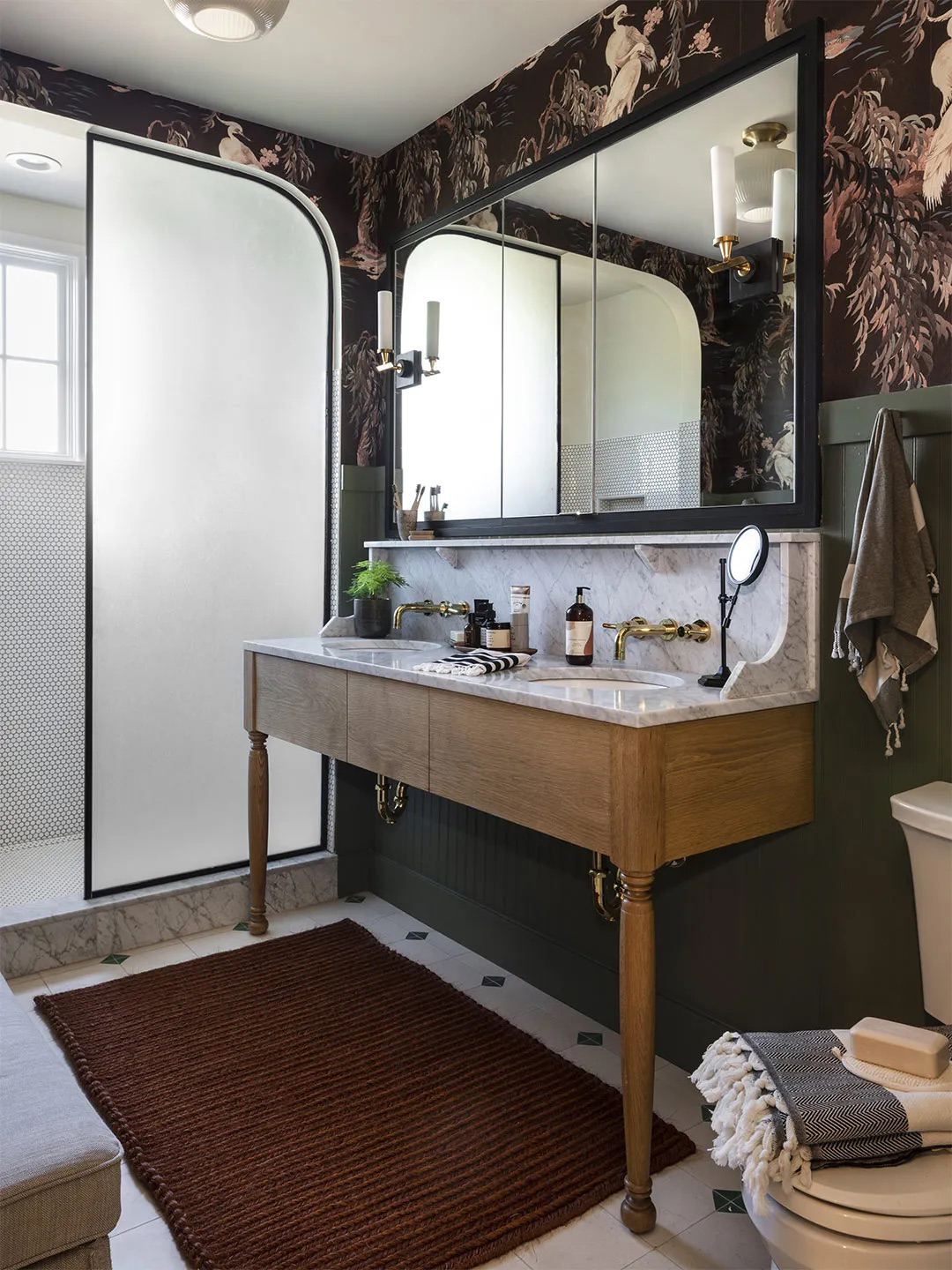 long wood bathroom vanity