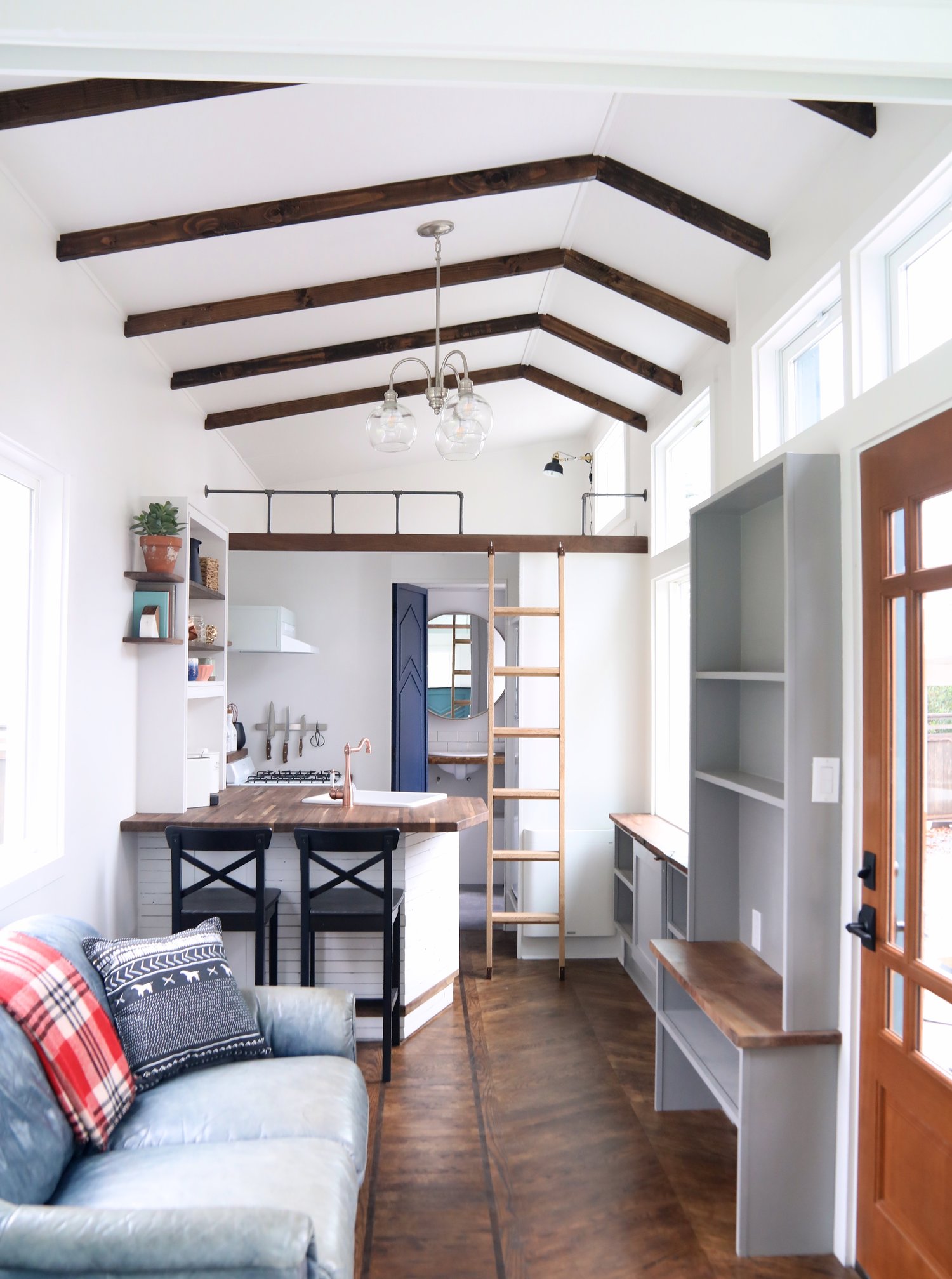 Tiny home living room and kitchen