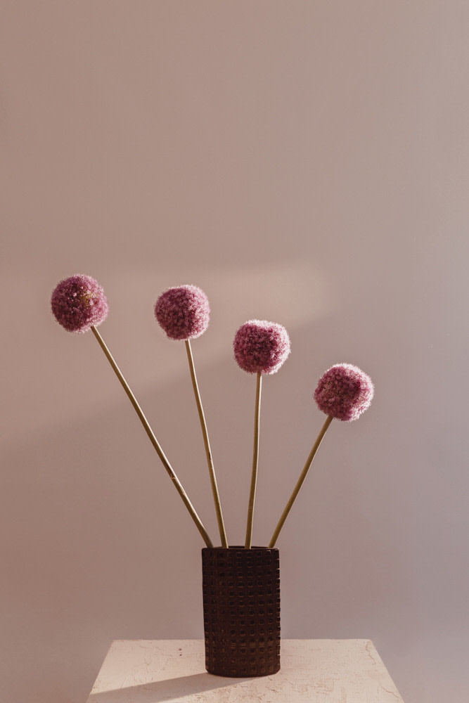 wispy floral arrangment in shades of lavder and pink