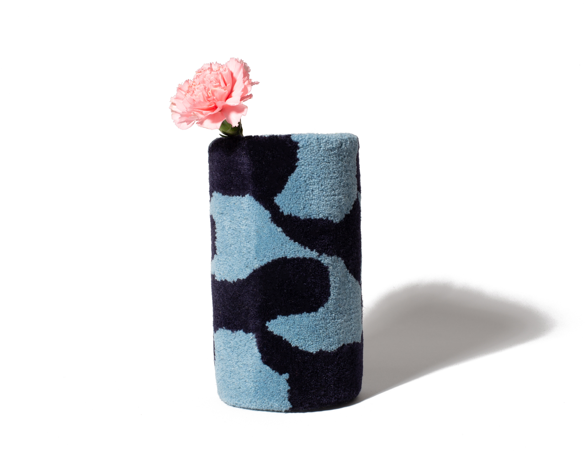 blue and black fury vase