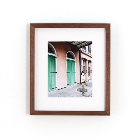  photograph in a walnut frame