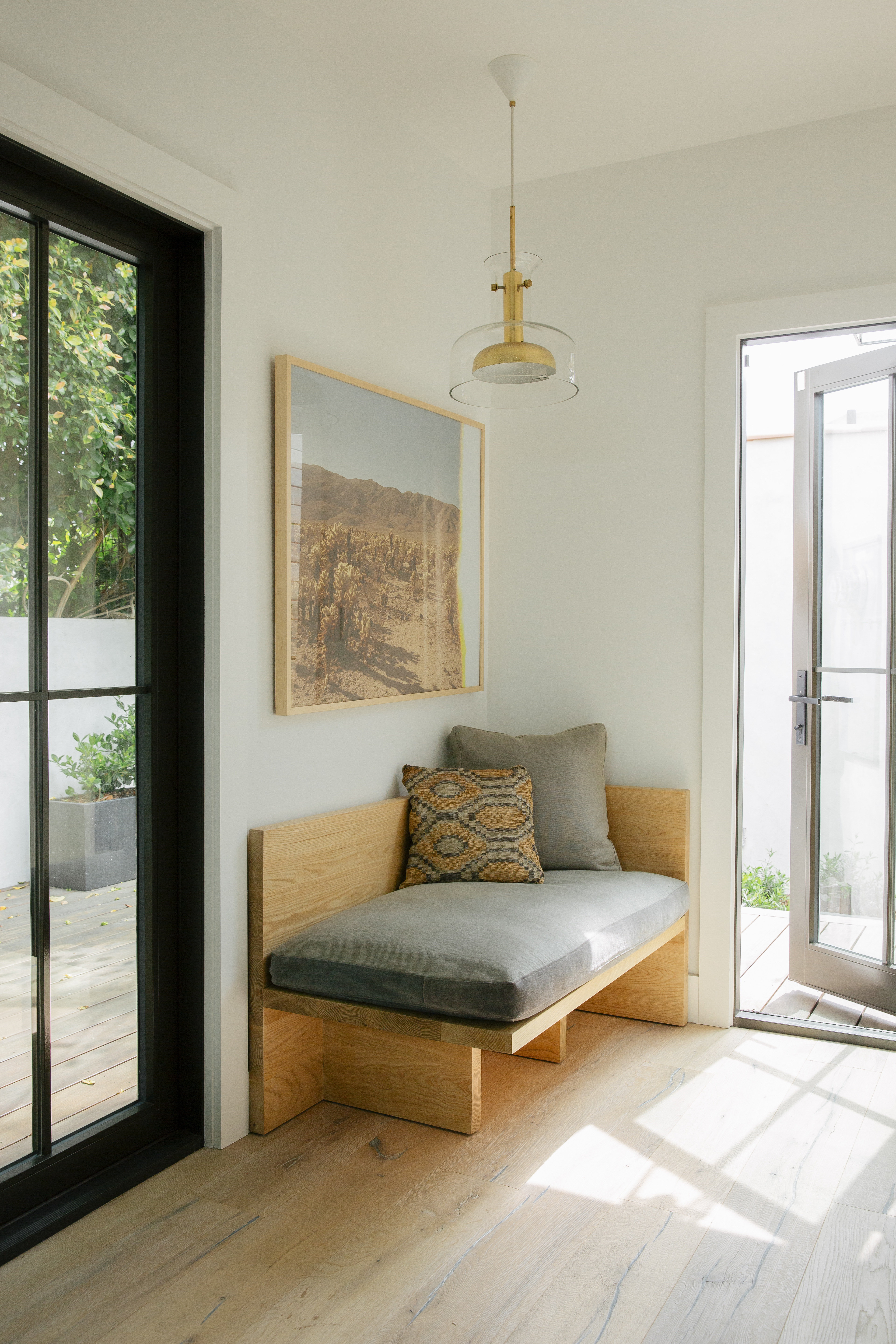 kitchen alcove with modern bench seating