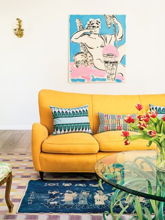 yellow sofa