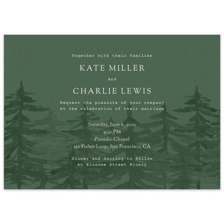  green forest wedding invitation
