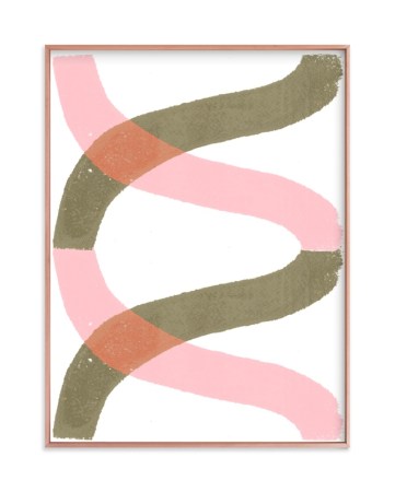  green and pink helix abstract print