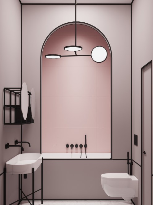 Instead of Glass Shower Doors, Try an Archway in a Small Bathroom