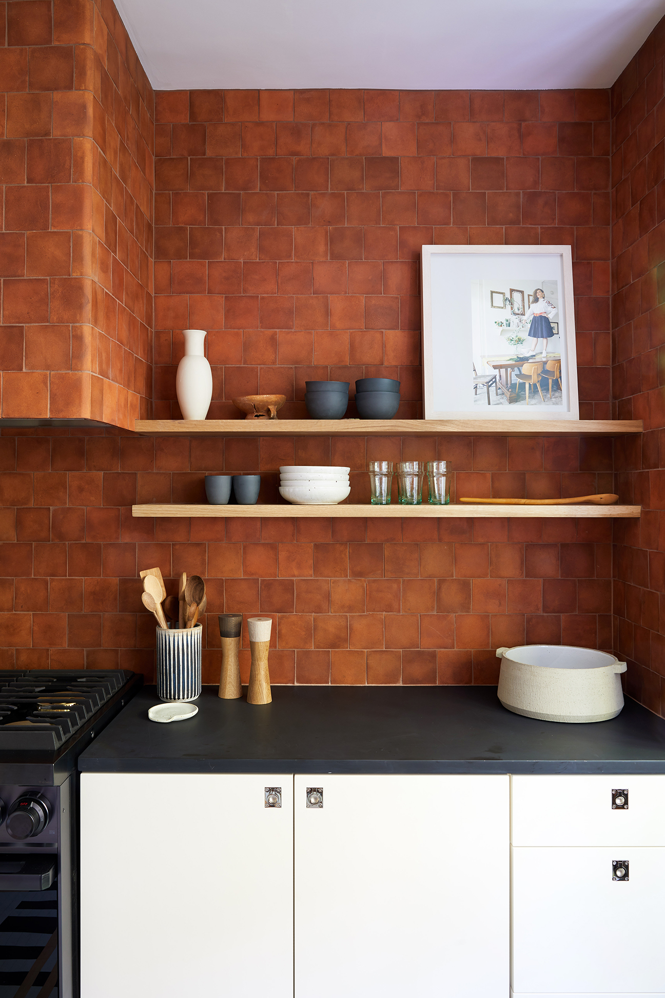 Modern Kitchen With Terra Cotta Tile