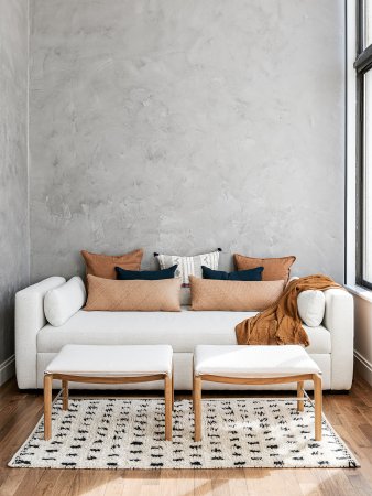 White sofa in small living room