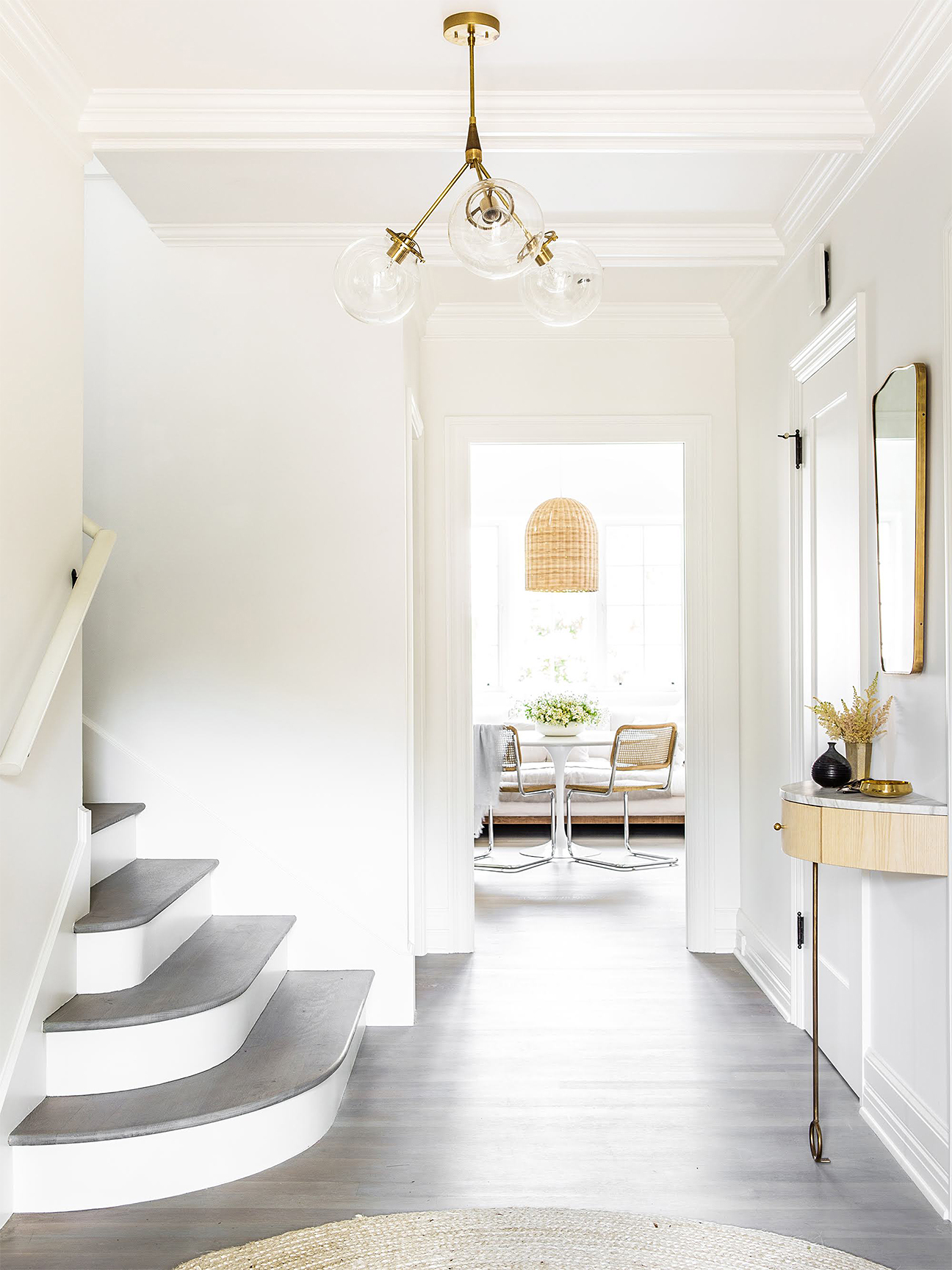 Bright white entryway