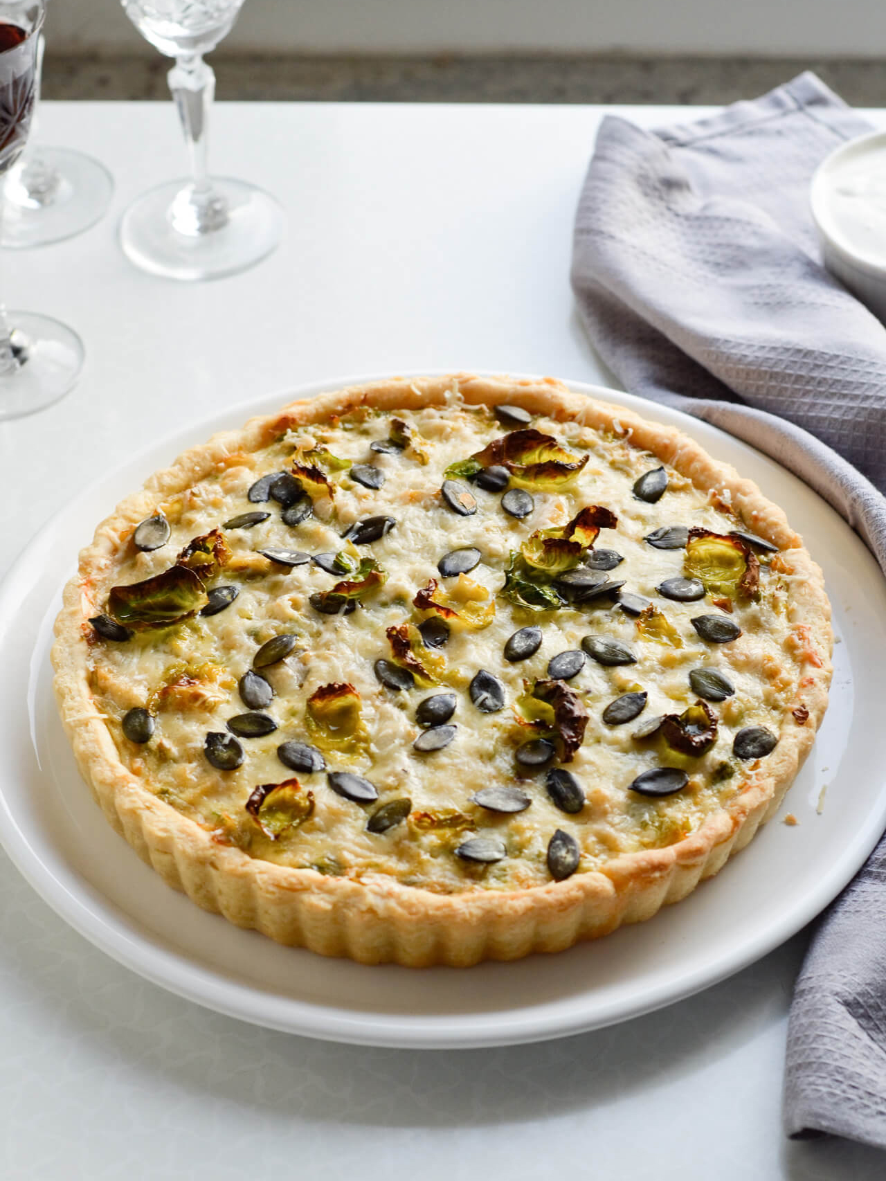 quiche with pumpkin seeds