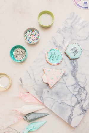 pastel colored christmas cookies