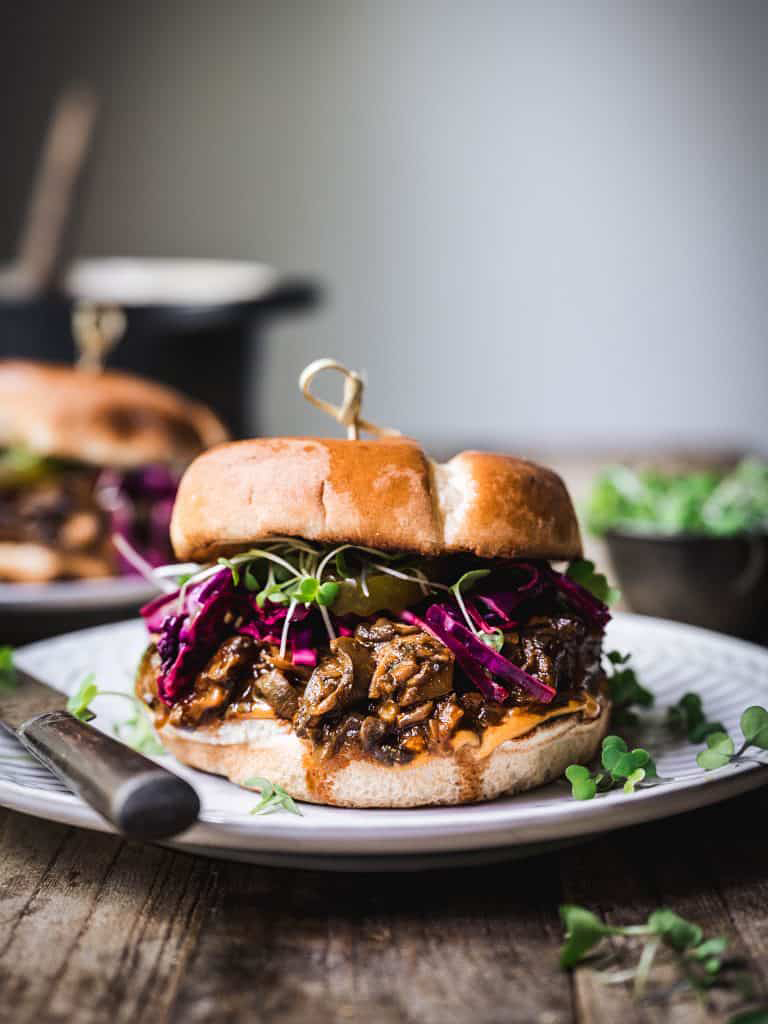 mushroom sandwich on a plate