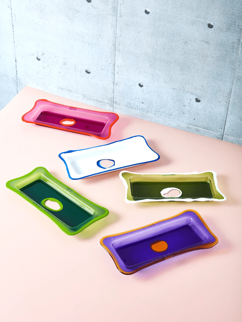 colorful resin trays