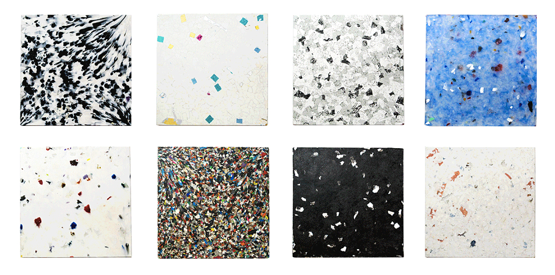 swatches of terrazzo-y materials