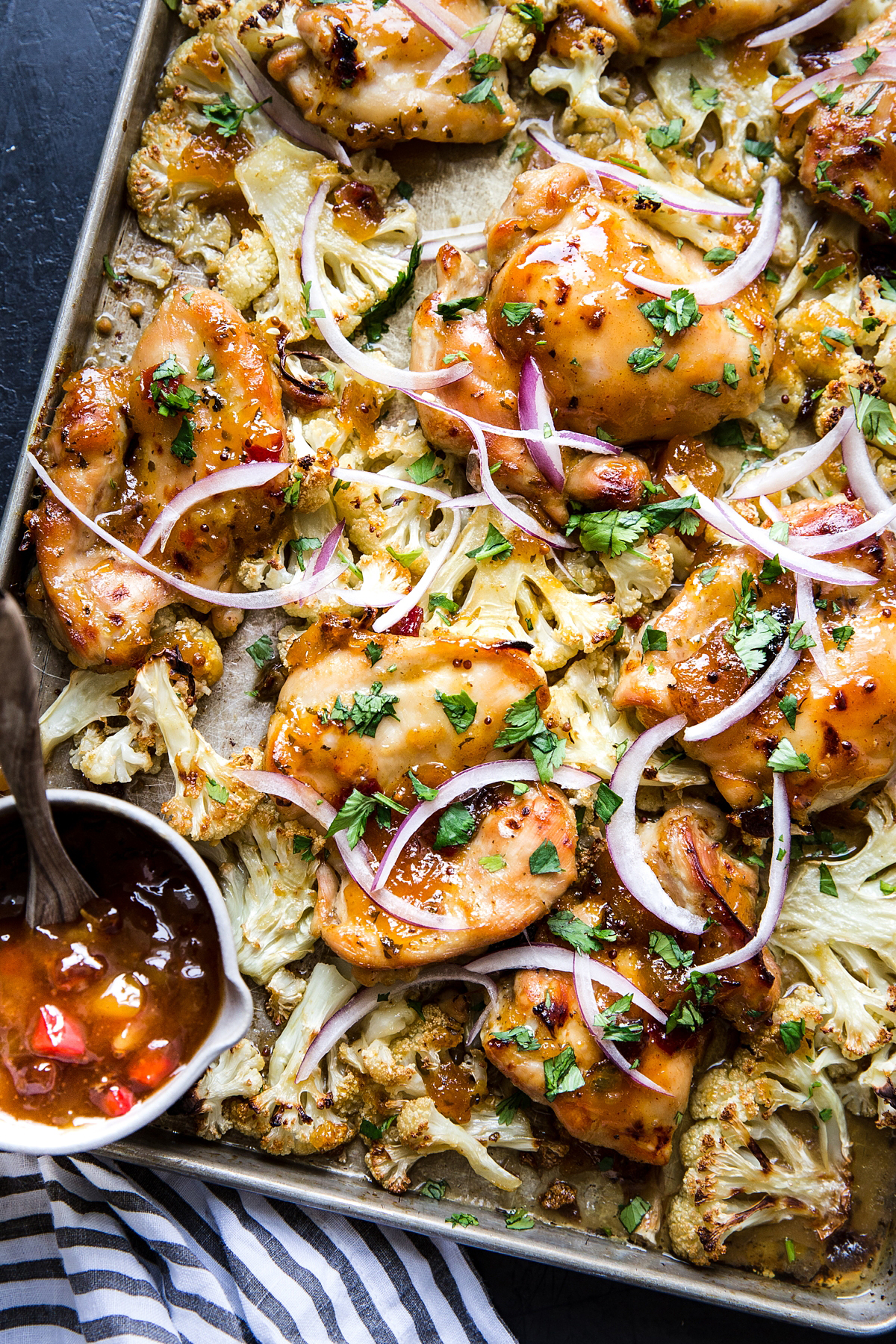 mango chutney chicken sheet pan