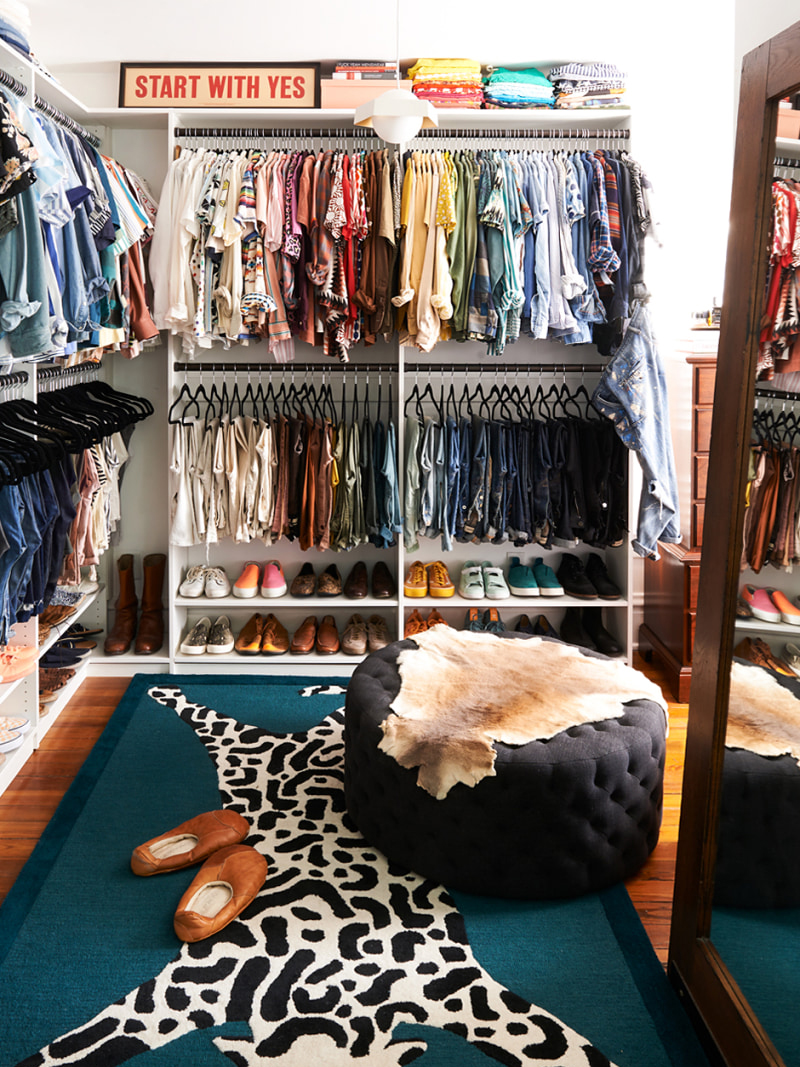 tiger rug in a closet