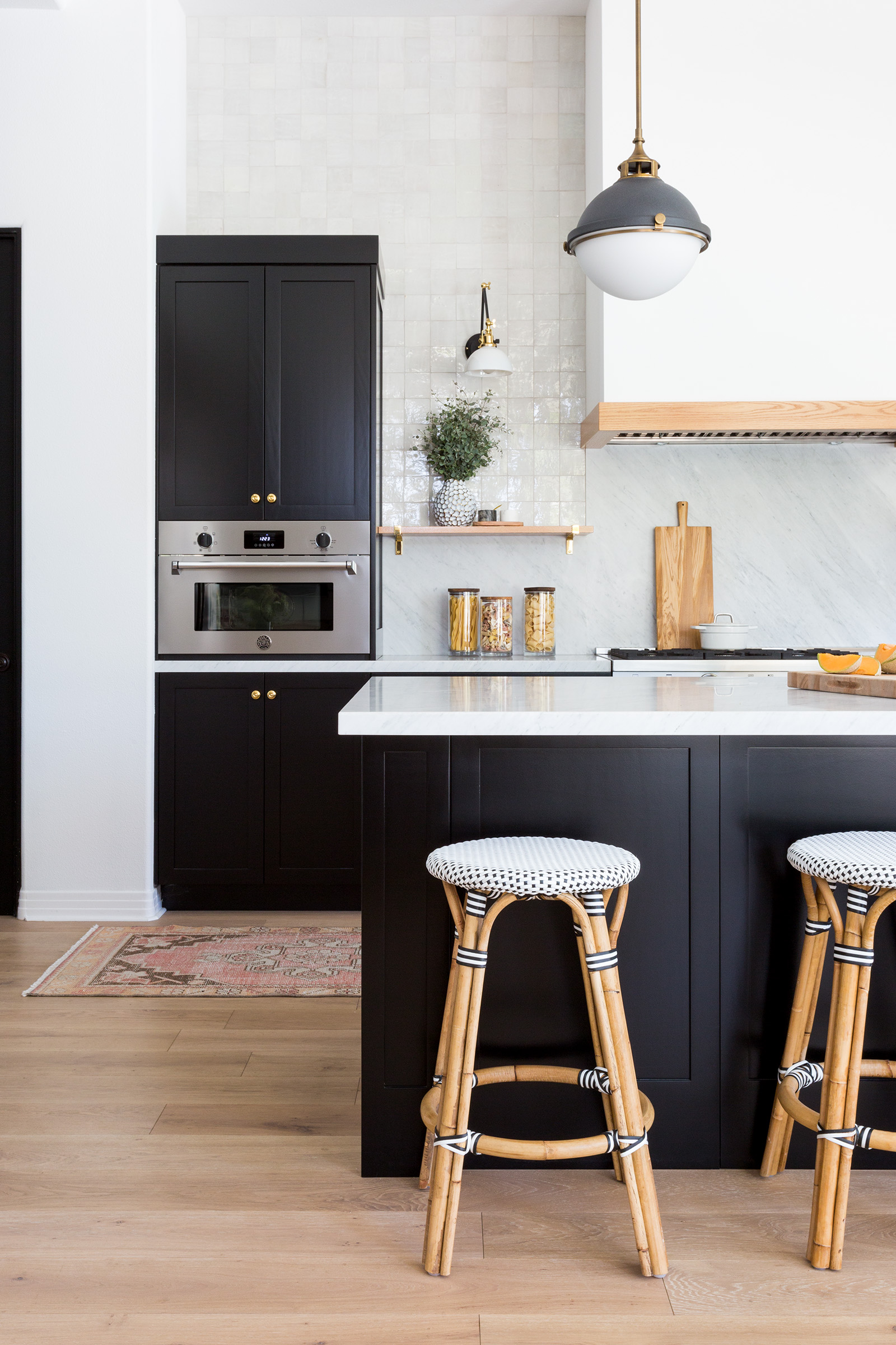 kitchen island with bistro stools