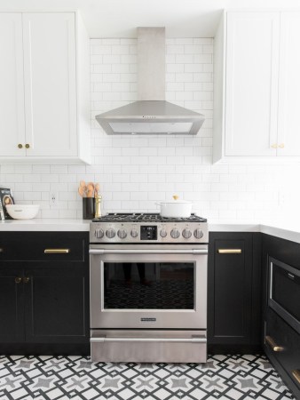 black and white kitchen