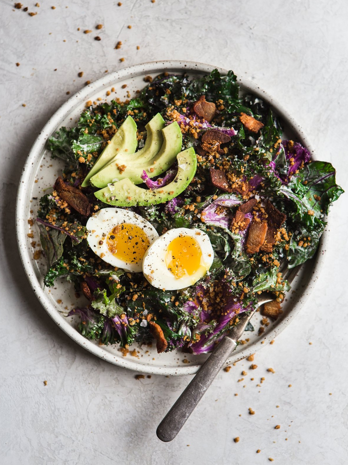 Salad sprinkled with nutritional yeast