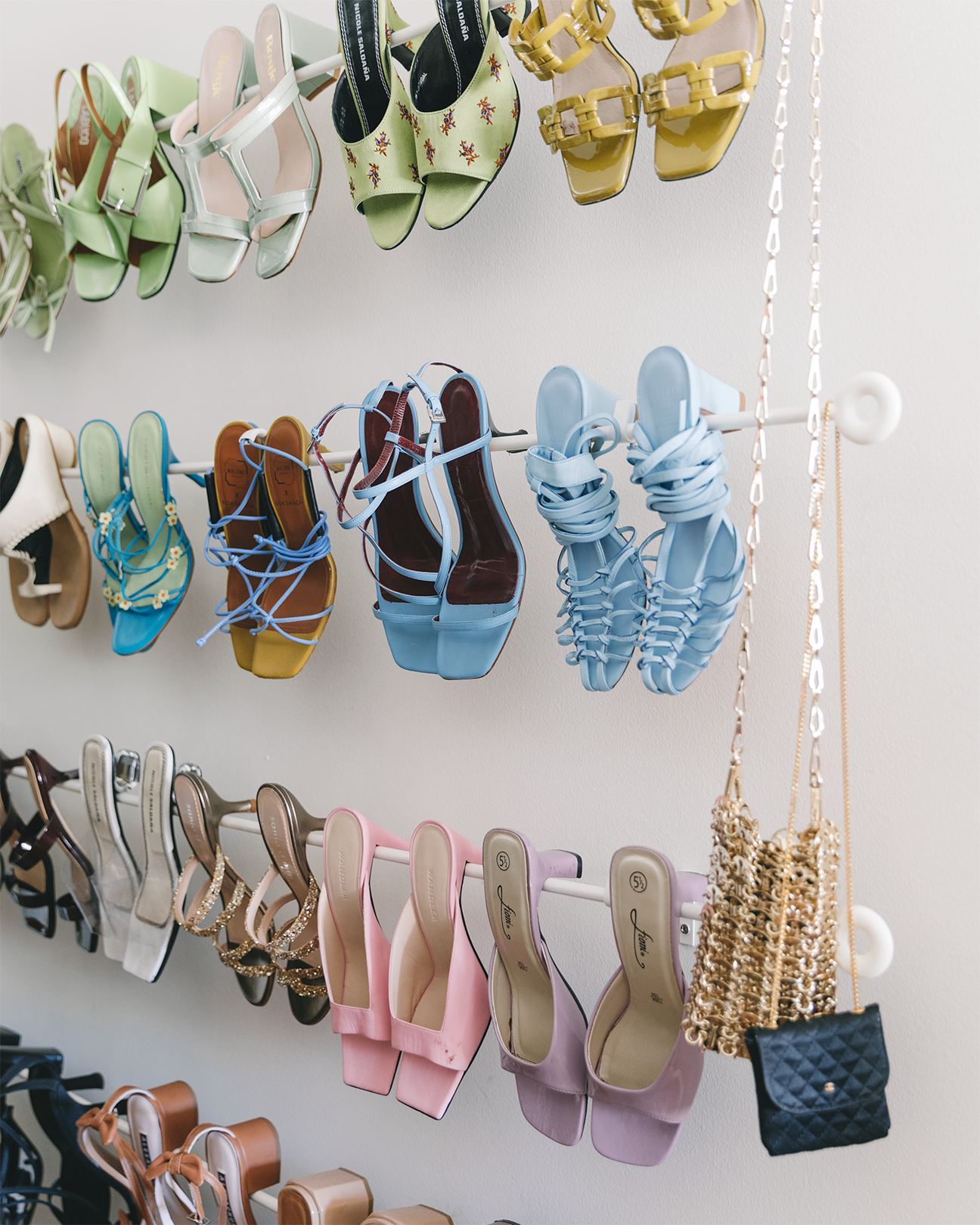 rainbow assortment of shoes