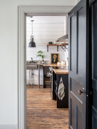 black and white kitchen