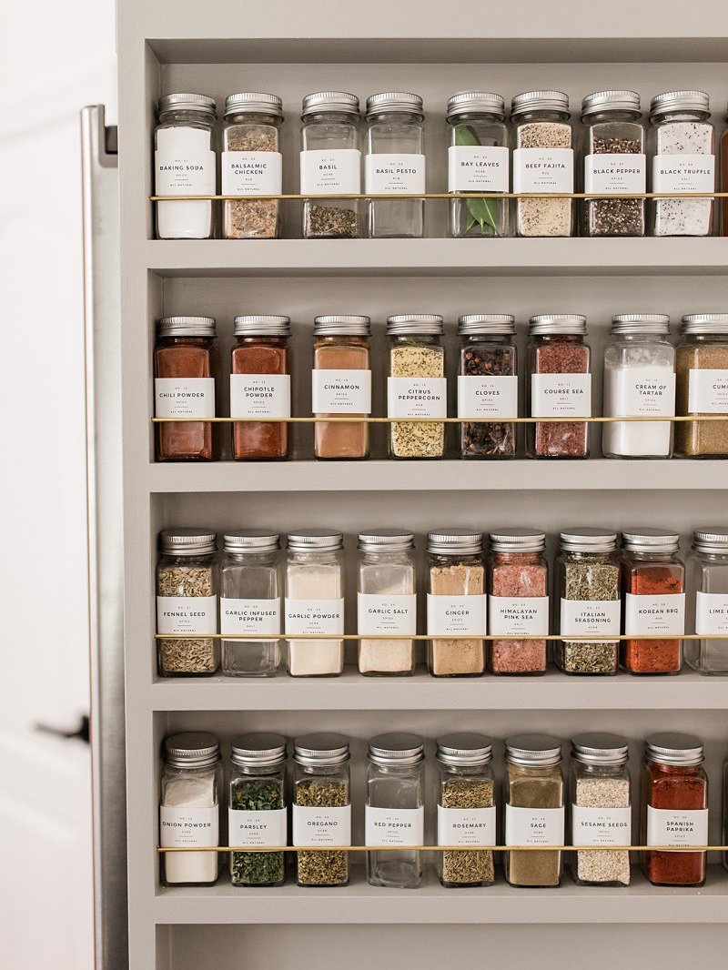 organized spice cabinet