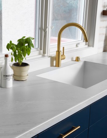 Kitchen countertop with marble