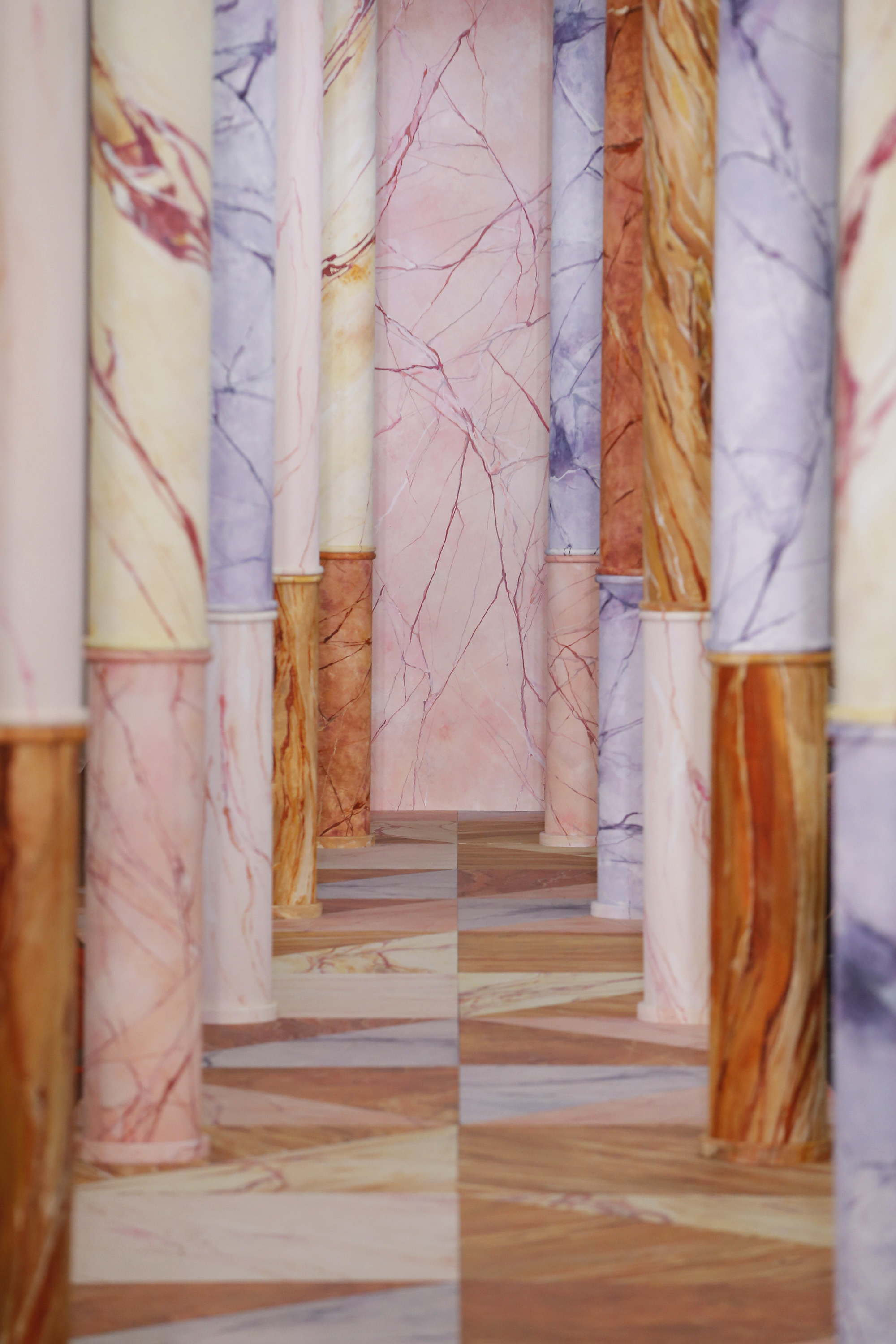 colorful marble columns