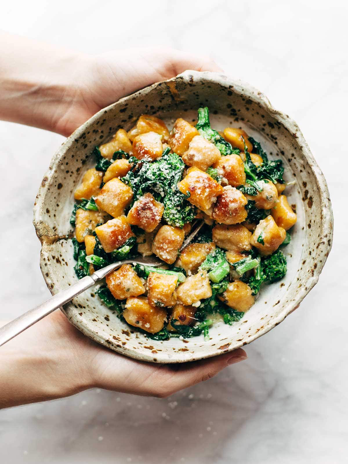 sweet potato gnocchi with broccoli rabe