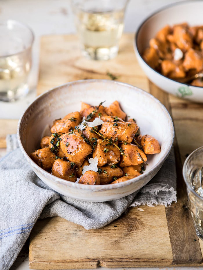 bowl of sweet potato gnocchi