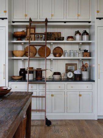 kitchen with ladder