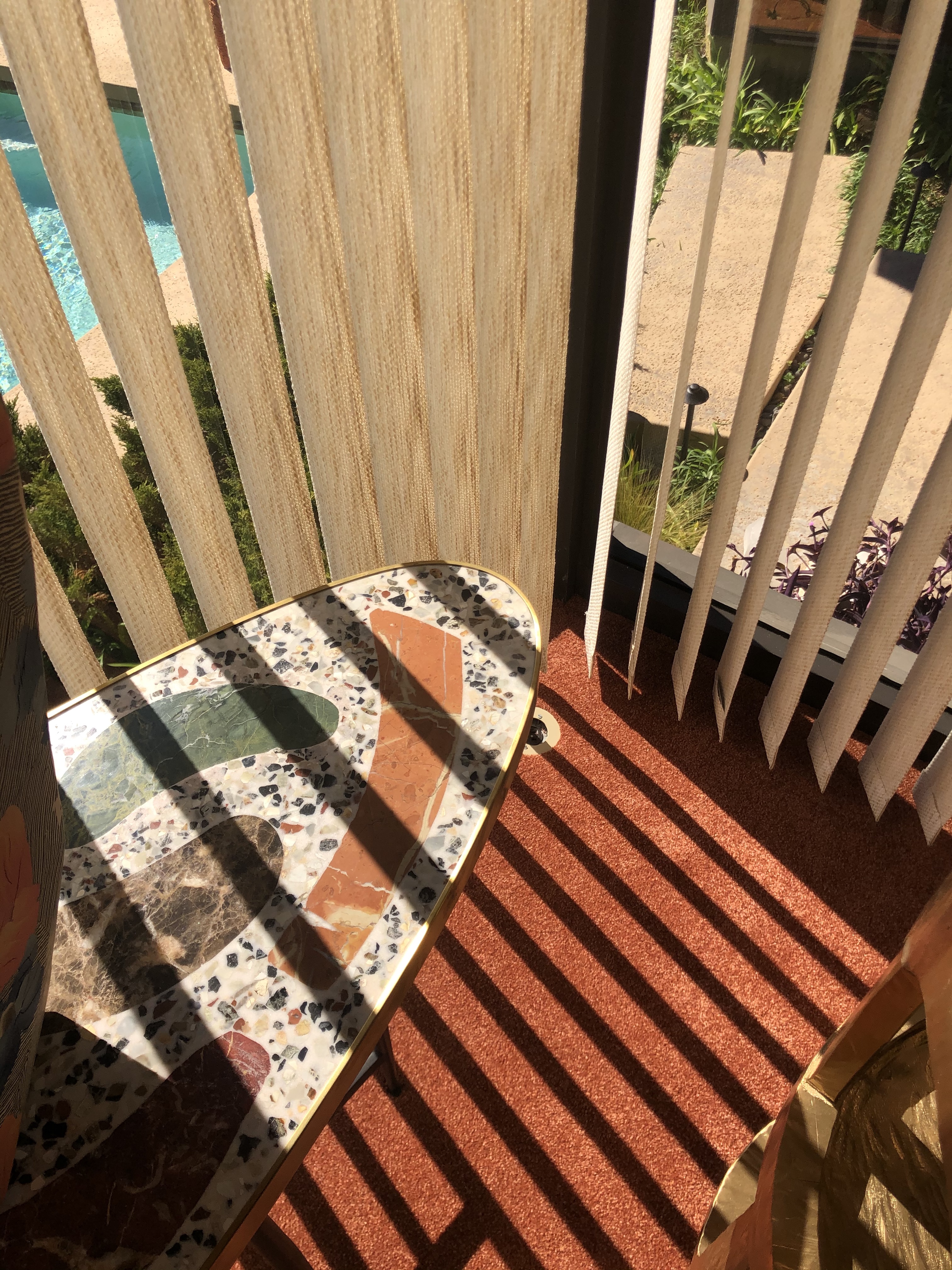 line shadows on a table