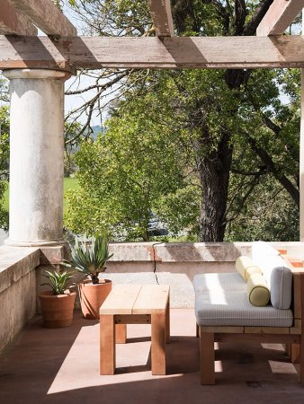 outdoor porch with seating area