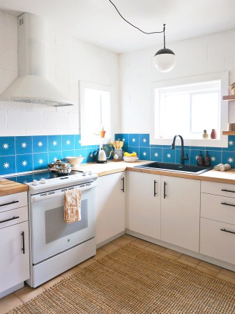 blue tile kitchen