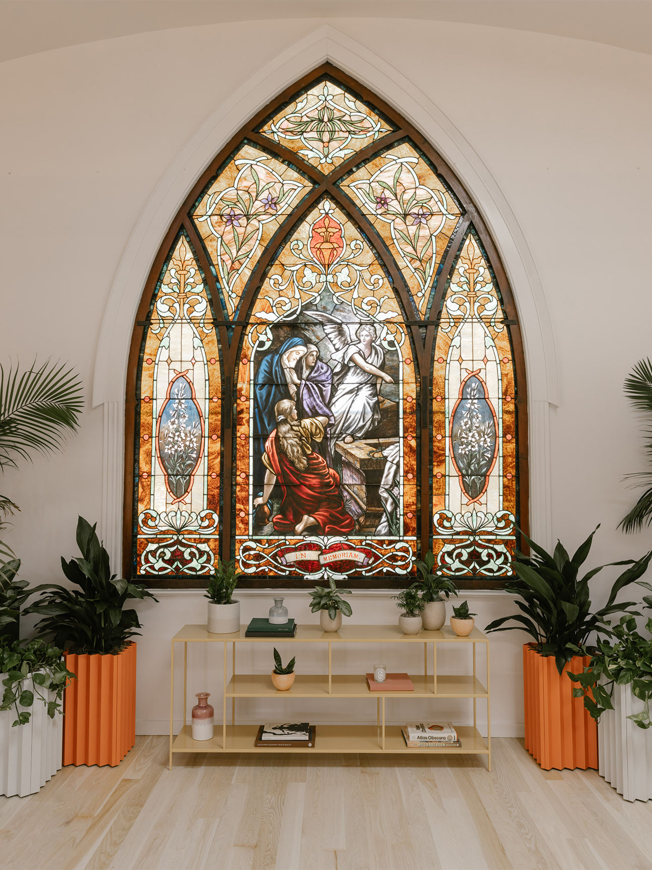 Interior with big church window